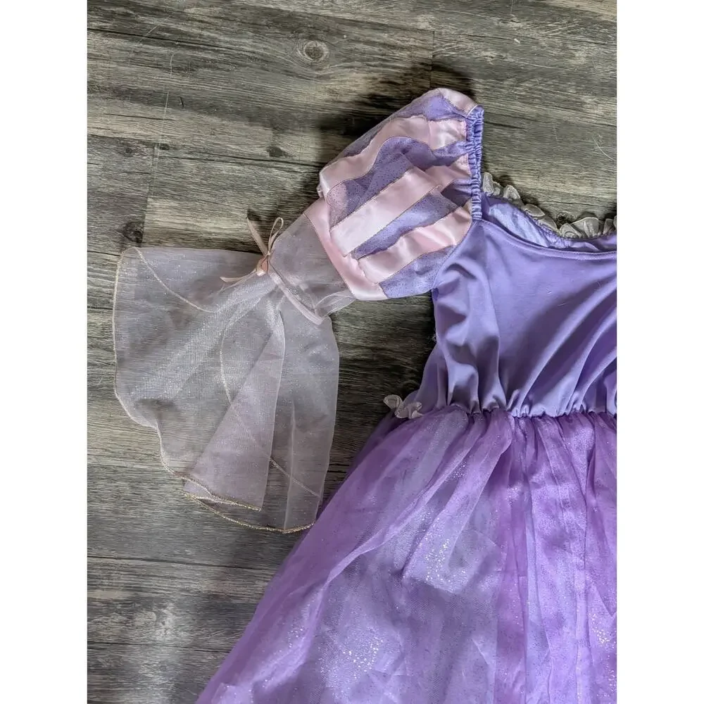 Disney Rapunzel Princess Dress Halloween Costume Cosplay Pretend Play Size 5-6 - Picture 7 of 11
